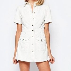 LIKE NEW Lost Ink Vintage White Denim Romper/Skort